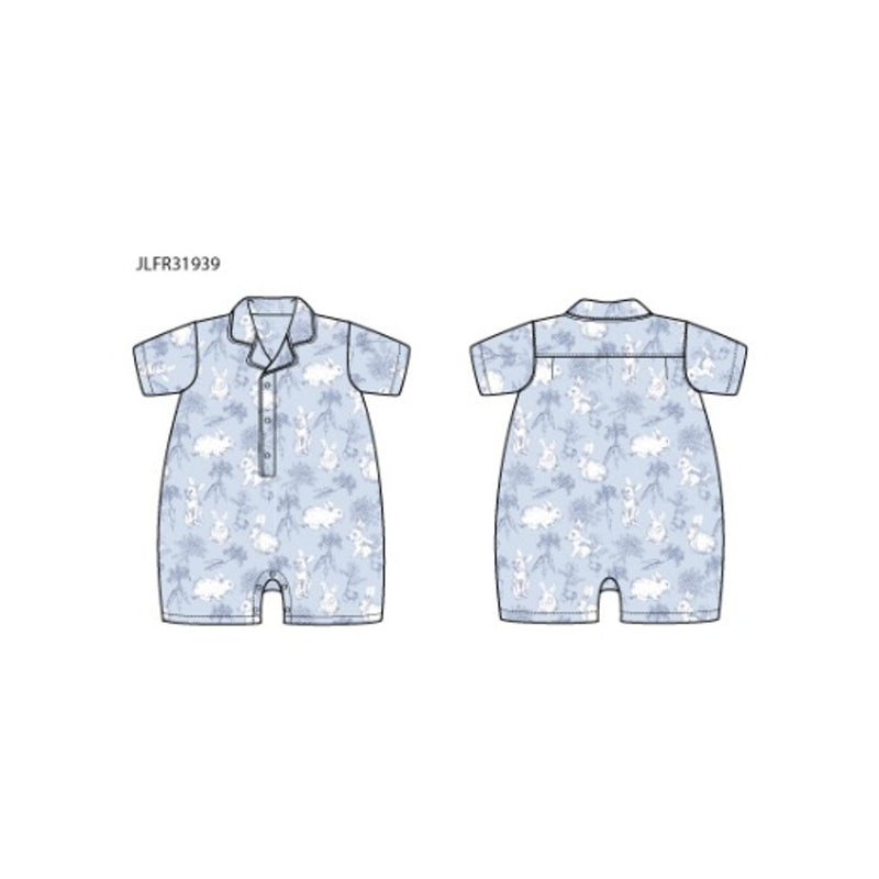 Janie and Jack - Kids Bb with Fr Blue Bunny Toile Romper E1