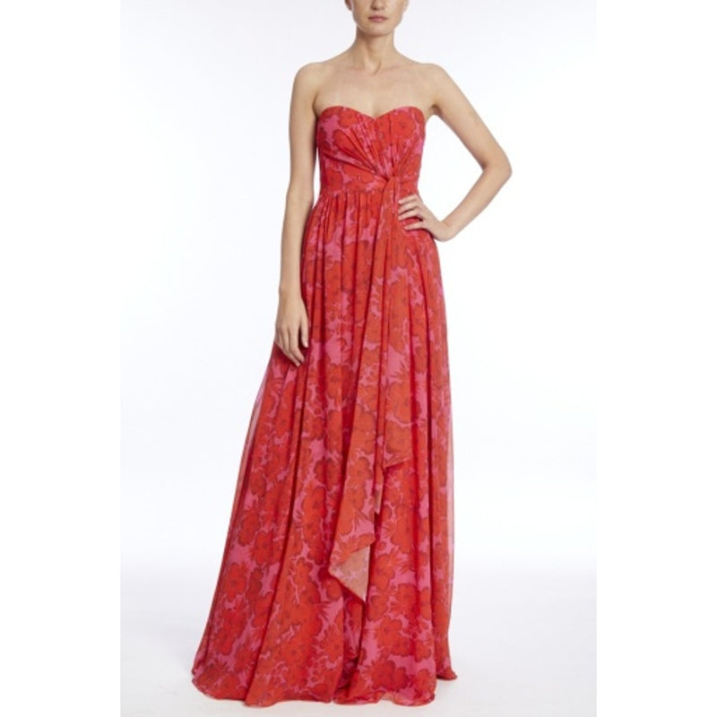 Badgley Mischka - Womens Print Drape Strpls