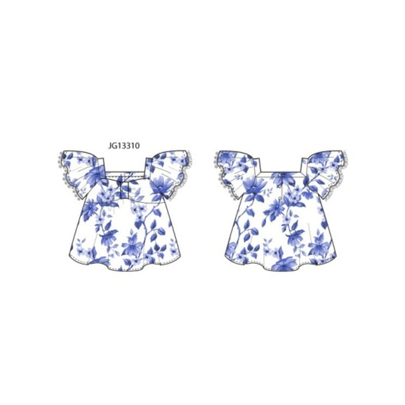 Janie and Jack - Girls with Blu Flrl Short Sleeve Top Sp2