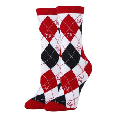 Oooh Yeah - Womens Ga Argyle Red-Spirit-Womens Crew Socks