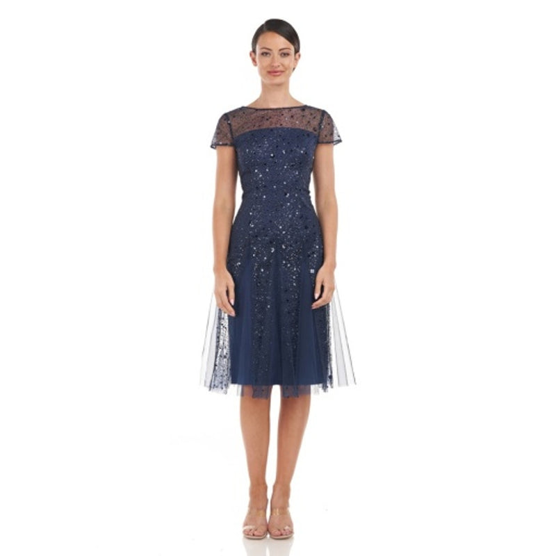 JS Collections - Womens Alyssa Godet Cocktail Dress