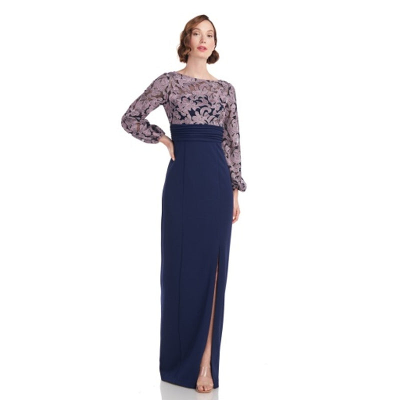 JS Collections - Womens Sheila Illusion Column Gown