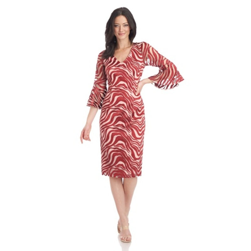 JS Collections - Womens Jora V-Neck Knee Length Dress