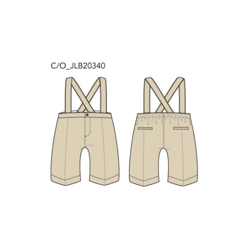 Janie and Jack - B with Khaki Linen Suspender Pant Sb1