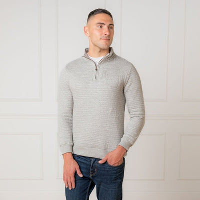 Hope & Henry - Mens Quilted Half Zip Pullover