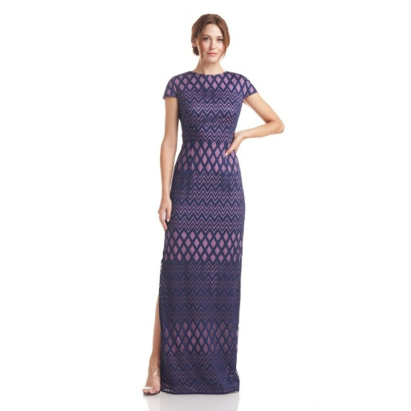 JS Collections - Womens Linda Cap Sleeve Column Gown