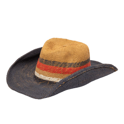 San Diego Hat Company - Take Me Paper Striped Cowboy with Wired Brim
