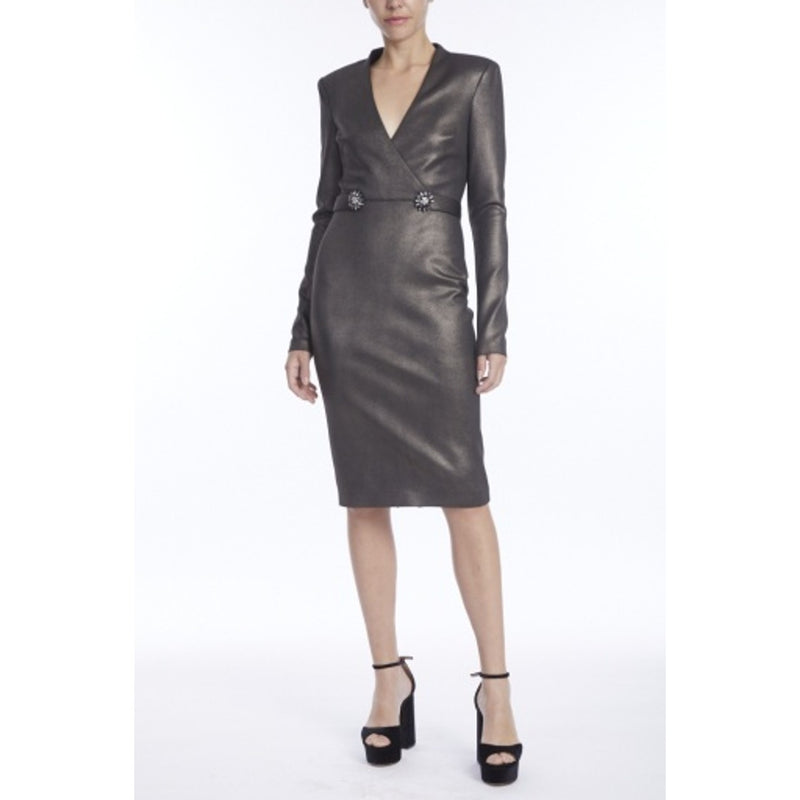 Badgley Mischka - Womens V Neck with Tabs