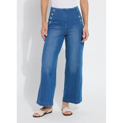 Lysse - Womens Mallory Sailor Hi Waist Wide Leg Denim Curvy