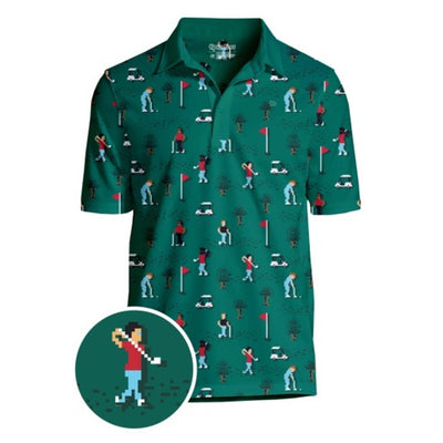 Tipsy Elves - Mens Pixel Par Golf Polo