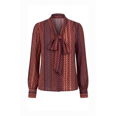 Liverpool Los Angeles - Womens Long Slv Woven Blouse with Neck Tie