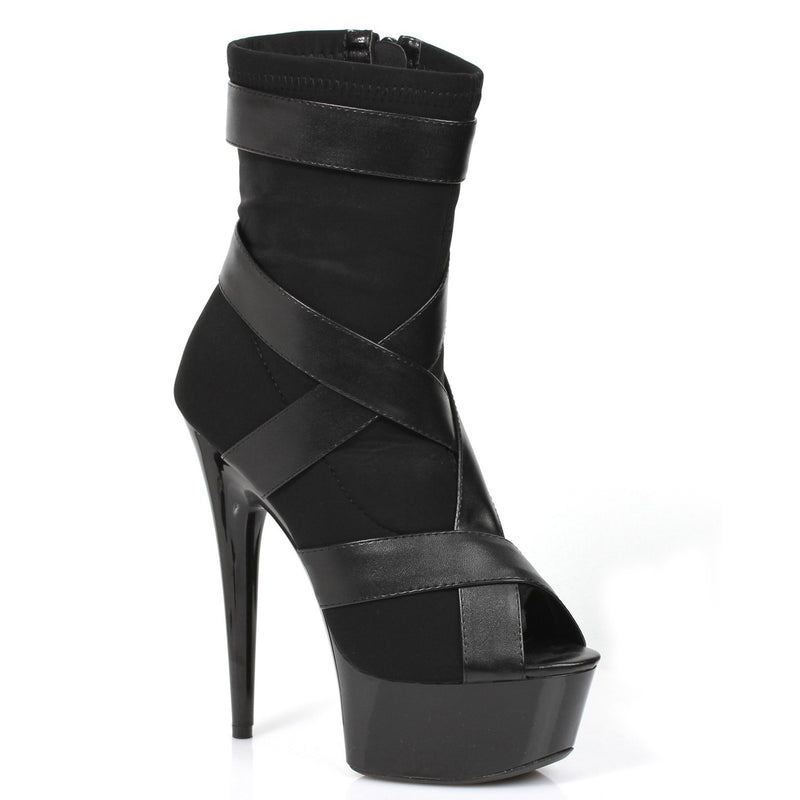 Ellie Shoes - 6" Platform Sporty Stretch Material with Contrasting Straps