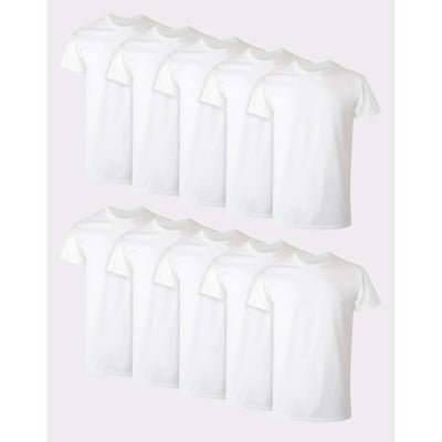 Hanes - Mens Cotton Undershirt Super Value Pack Moisture-Wicking White 10-Pack