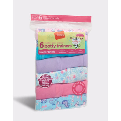Hanes - Girls Toddler Girls' Potty Trainer Brief Underwear 6-Pack