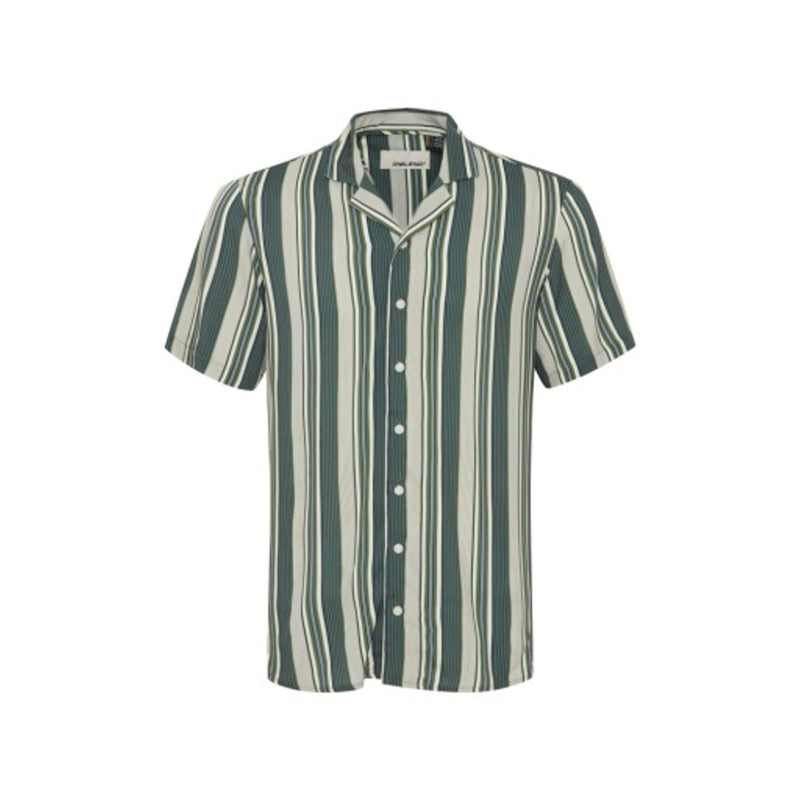 DK Company - Mens Button-Up Viscose Shirt with Stripes