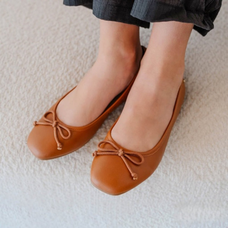 Yosi Samra - Kids Miss Sadie Ballet Flat in Tan Kids