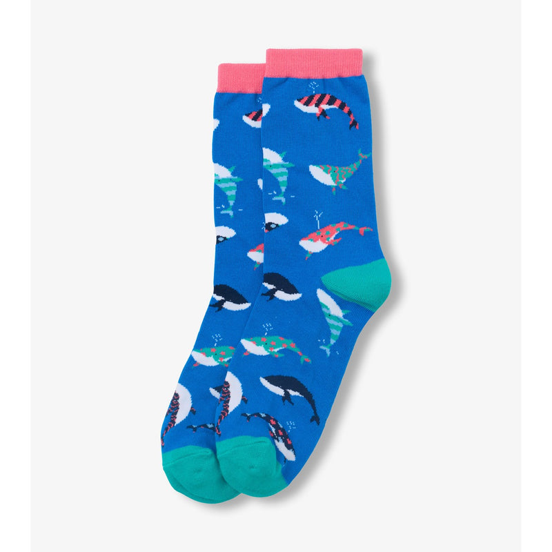 Little Blue House - Fun Whales Womens Crew Sock