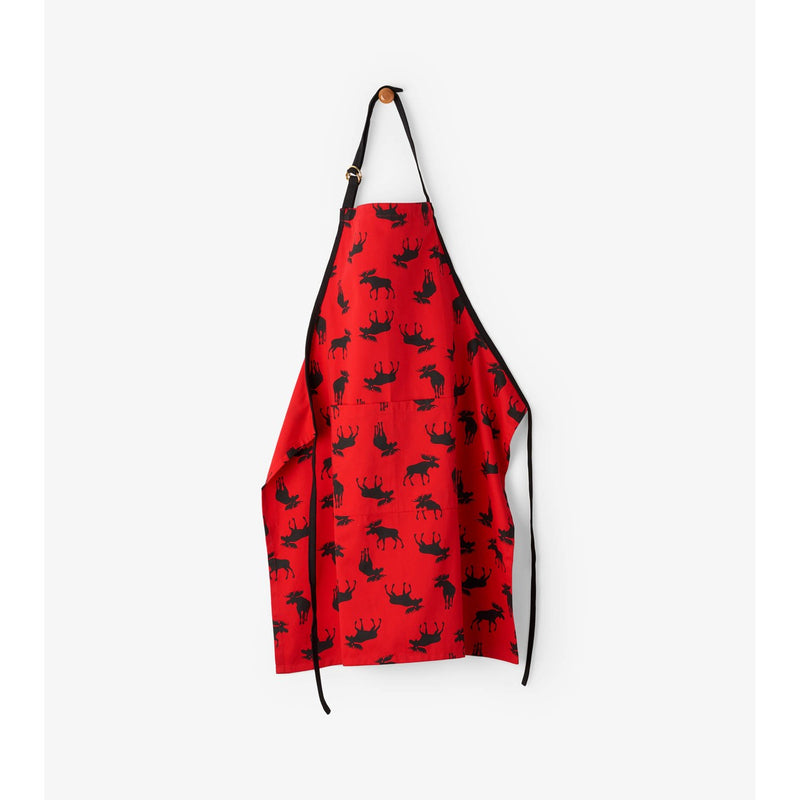 Little Blue House - Unisex Moose on Red Apron