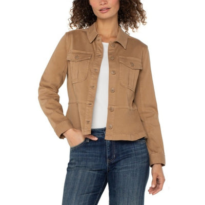 Liverpool Los Angeles - Womens Peplum Hem Trucker Jacket