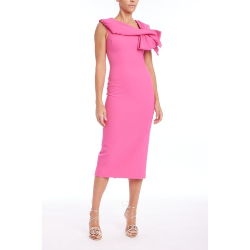 Badgley Mischka - Womens Pleat Bow Neck