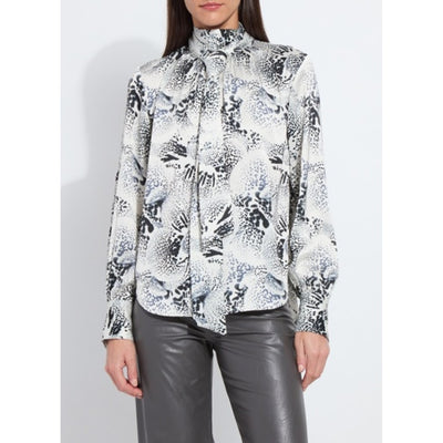 Lysse - Womens Onyx Embellished Scarf Neck Blouse