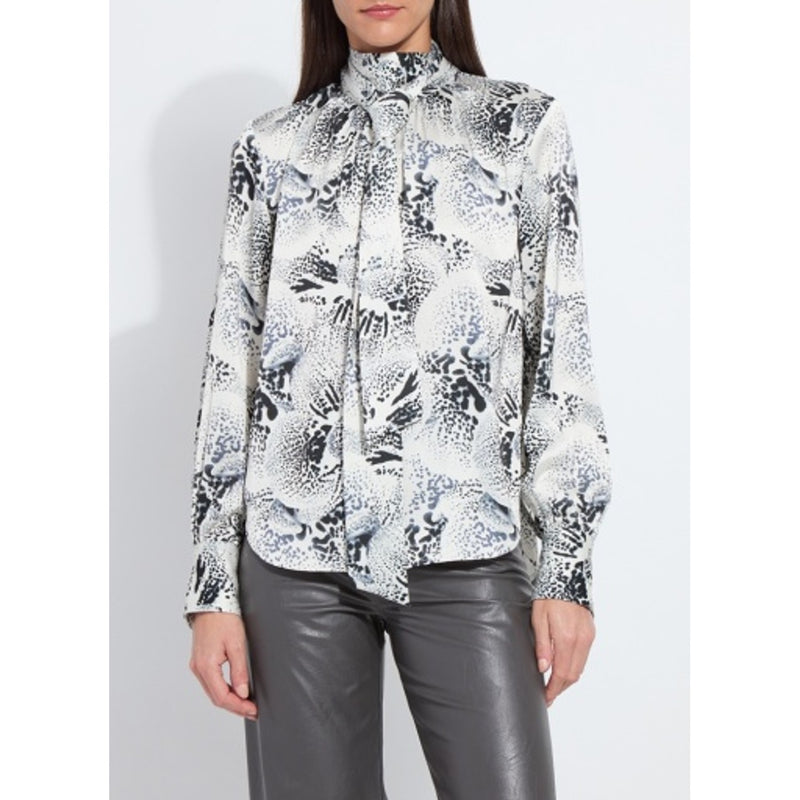 Lysse - Womens Onyx Embellished Scarf Neck Blouse