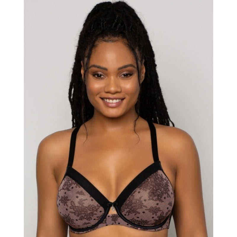 Ariela - Womens Sheer Mesh Full Coverage Unlined Underwire Bra - Chantilly