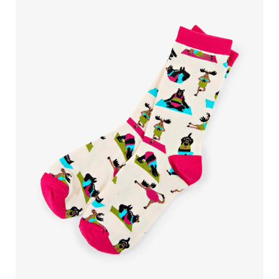Little Blue House - Wild Yoga Womens Crew Socks