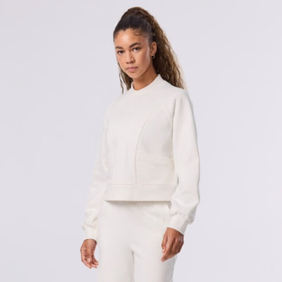 Thirty Three Threads - Unisex High Collar Sweatshirt Coconut