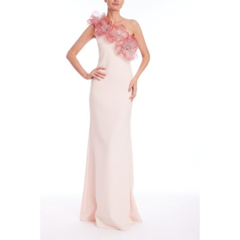Badgley Mischka - Womens One Shldr Flowr Gown