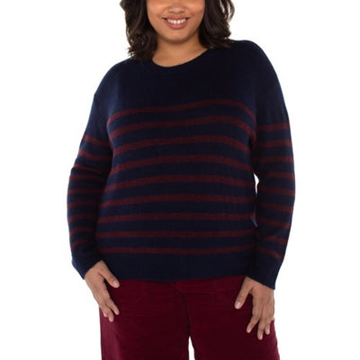 Liverpool Los Angeles - Womens Long Slv Crew Neck Dropped Shoulder Sweater