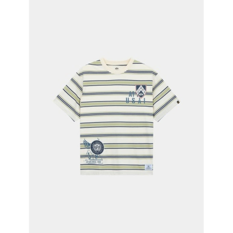 Alpha Industries - Mens Essential Relaxed Fit Tee (Battlewash Stripe)