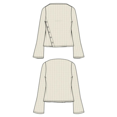 Liverpool Los Angeles - Womens Long Slv Boat Neck Knit Top with Asym Btn Plcket