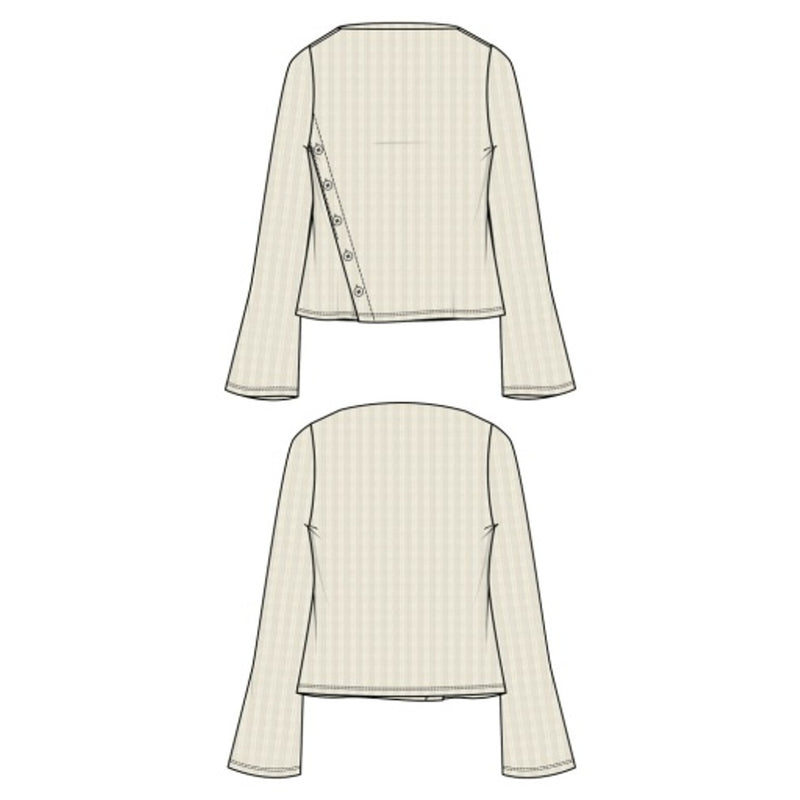 Liverpool Los Angeles - Womens Long Slv Boat Neck Knit Top with Asym Btn Plcket