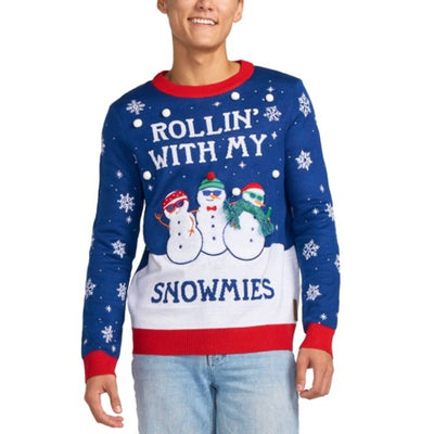 Tipsy Elves - Mens Rollin' with My Snowmies Ugly Christmas Sweater