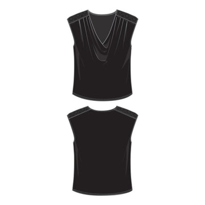 Liverpool Los Angeles - Womens Draped Neck Slvless Knit Tpo with Lace