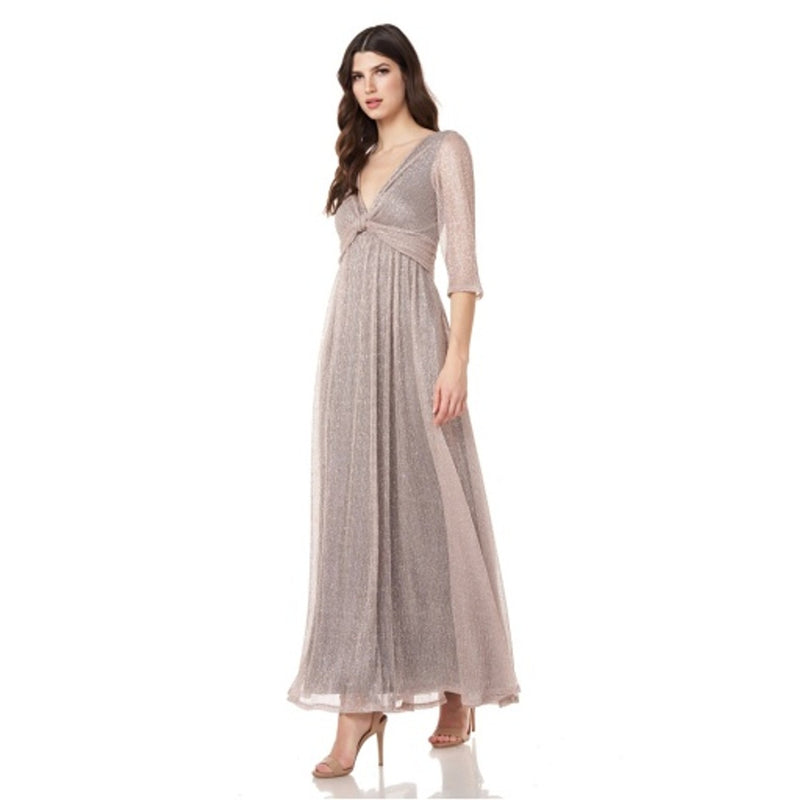 JS Collections - Womens Metallic Tied Gown