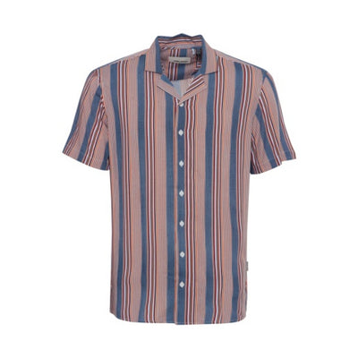 DK Company - Mens Button-Up Viscose Shirt with Stripes