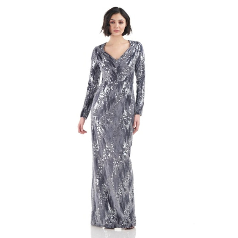 JS Collections - Womens Eloise Long Sleeve Column Gown