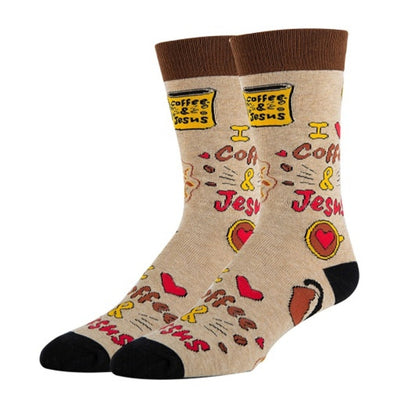 Oooh Yeah - Mens Crew Socks Coffee & Jesus