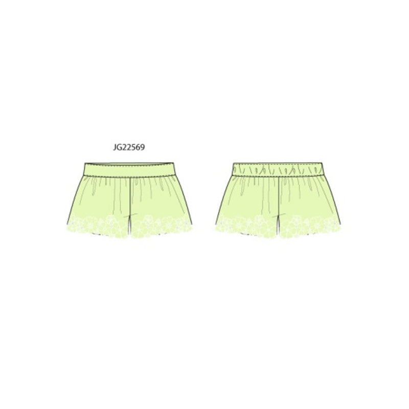 Janie and Jack - Girls with Grn Emb Flwr Short Spbk