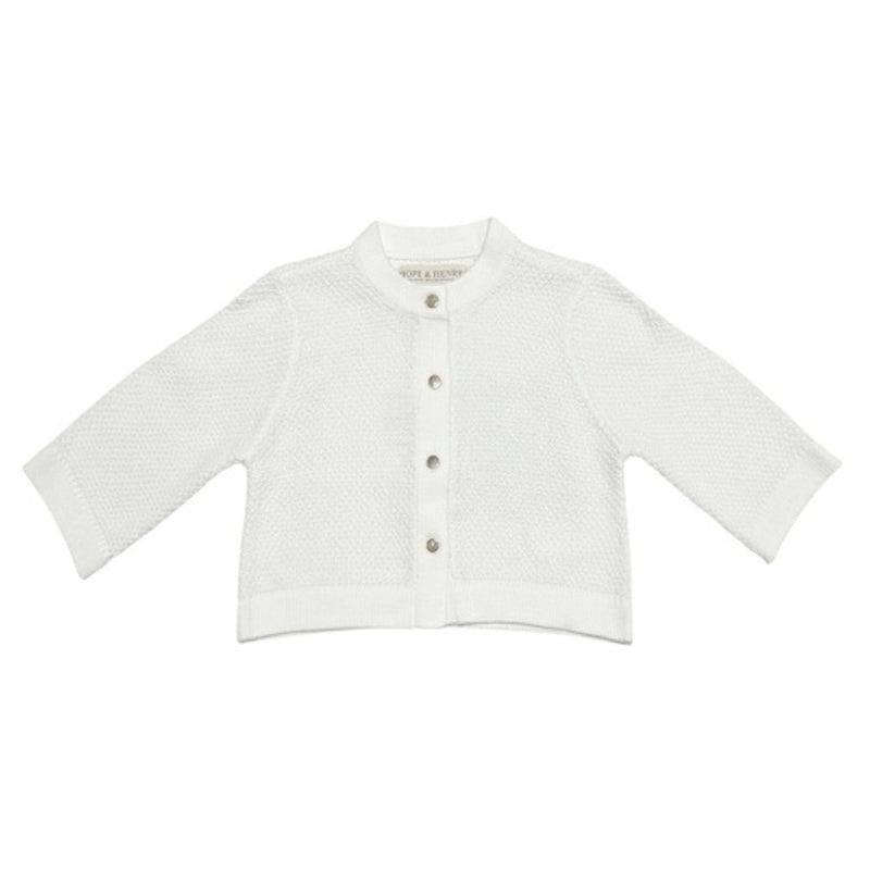 Hope & Henry - Girls Organic Cropped Scallop Cardigan
