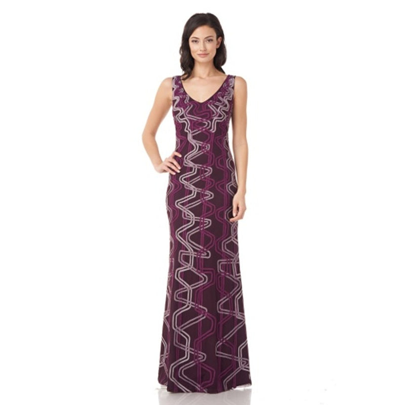 JS Collections - Womens Soutache Embroidered Gown