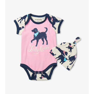 Little Blue House - Bandana Labs Baby Bodysuit with Hat