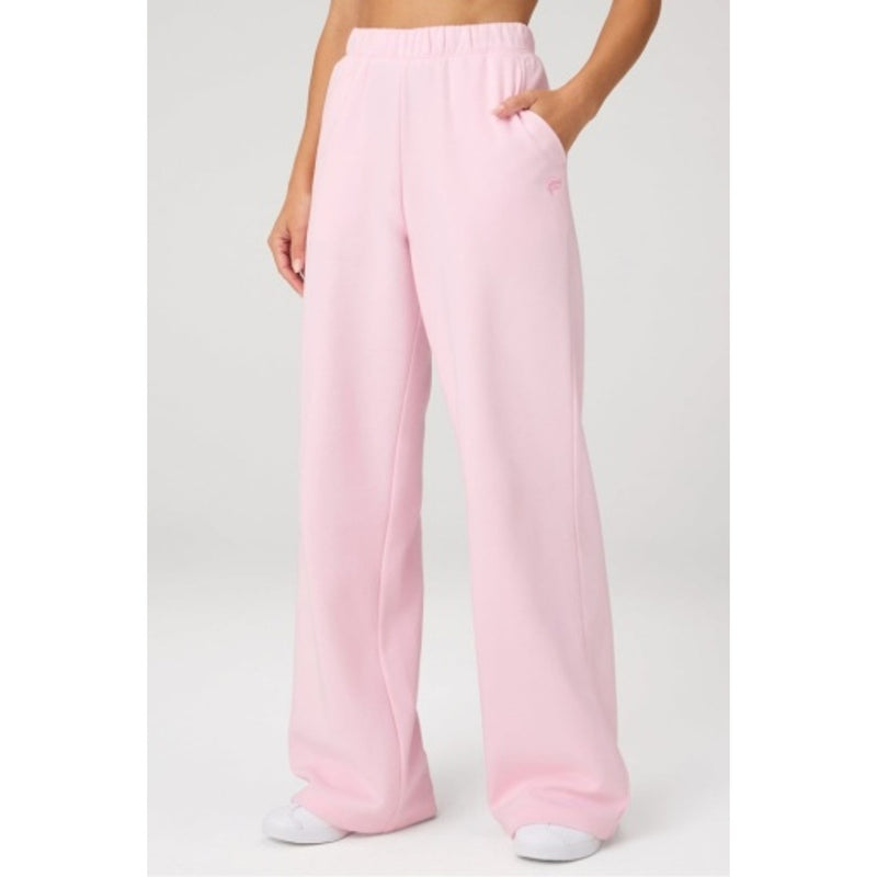 Fabletics - Womens Cozy Fleece Wide Leg Sweatpant - Soft Pink