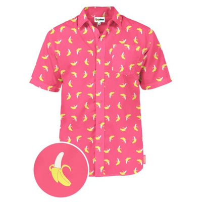 Tipsy Elves - Mens Pink Banana Hawaiian Shirt
