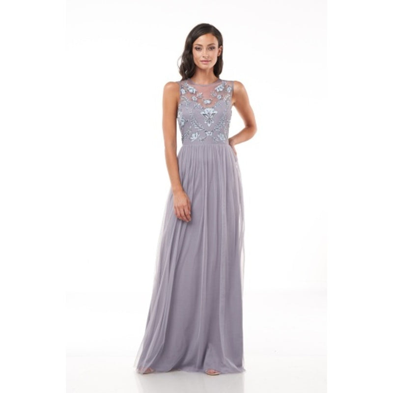 JS Collections - Womens Sleeveless Embroidered Gown