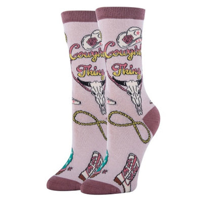 Oooh Yeah - Womens Crew Socks Cowgirl Tng