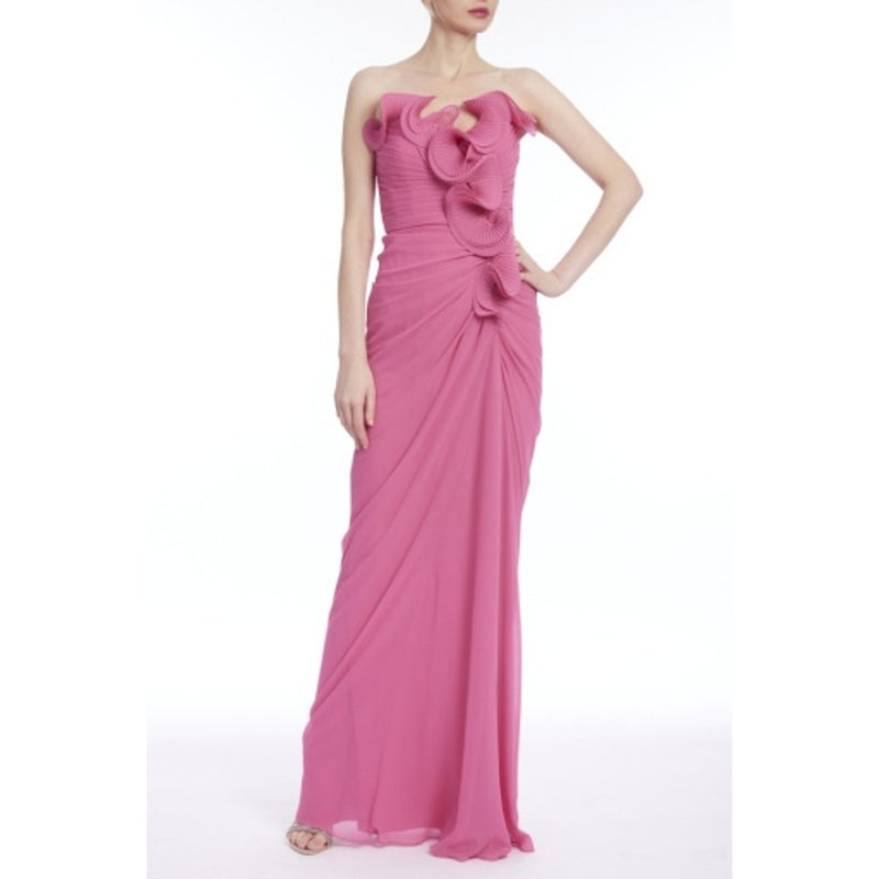 Badgley Mischka - Womens Drapd Ruffle Strpls