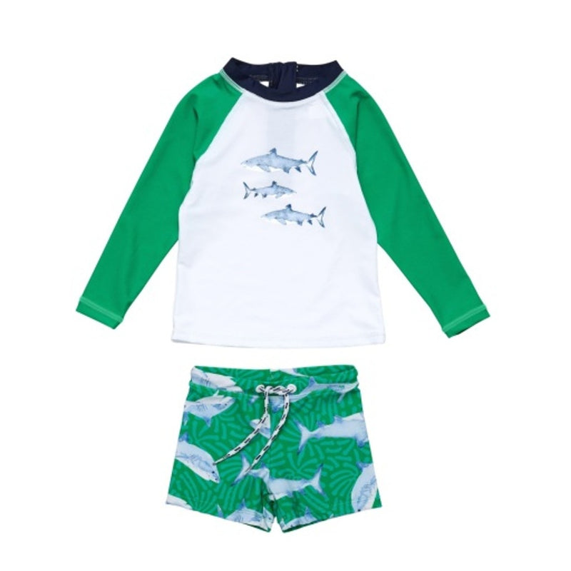 Snapper Rock - Boys Reef Shark Long Sleeve Baby Set
